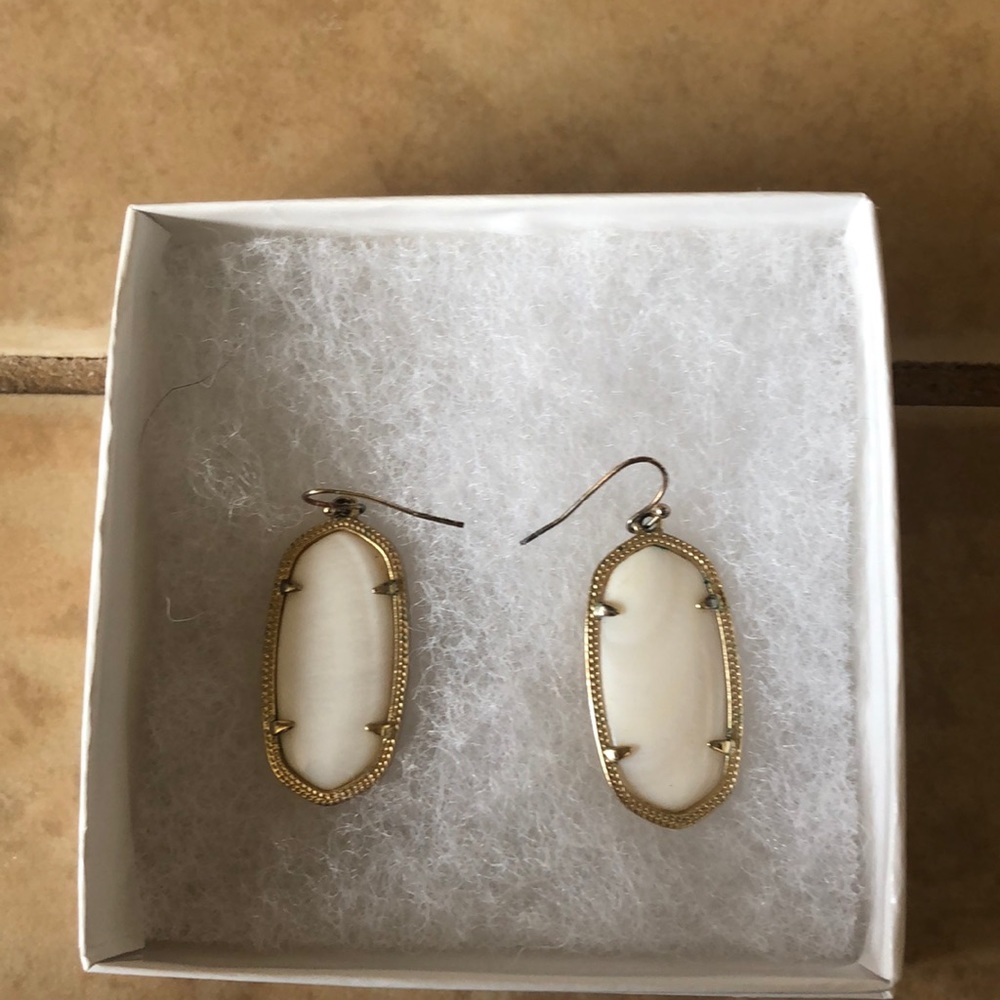 Kendra scott earrings- gold & white